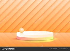 an orange and yellow background with a round object