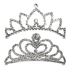 If you're looking for the perfect addition to a princess-themed party, these glittering rhinestone tiaras are the ideal party favor. With 12 tiaras included in each package, you'll have enough for all the little princesses in attendance. Made to fit children ages 2 to 12, these tiny crowns are constructed of genuine rhinestones and a sturdy all-metal comb, measuring about 2” across. They're the perfect size for little heads, ensuring that all the kids at the party will feel like royalty. Not onl Mini Tiara, Wedding Flower Girls, Flower Girl Outfit, Princess Theme Party, Real Princess, Rhinestone Tiara, Flower Girl Gifts, Wedding Flower Girl, Cute Costumes