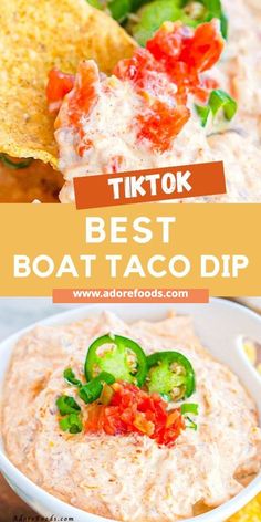 the best boat taco dip recipe is made with fresh ingredients and ready to be eaten