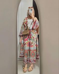 Hijab Summer Dress, Hijab Summer Outfits, Hijab Fashion Summer, Stile Hijab, Mode Kimono, Modest Fashion Hijab, Muslim Outfits Casual, Hijabi Fashion Casual