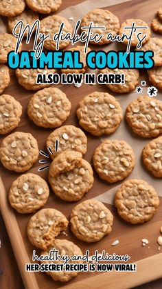 a wooden tray filled with oatmeal cookies