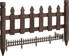 an old wooden fence with picket posts and nails on the top, isolated against a white background