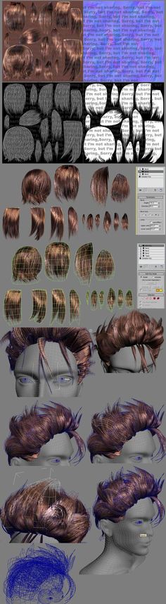 some different types of hair are shown in this image, and there is no image on it