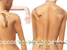 two people with tattoos on their backs