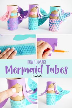 how to make mermaid tube crafts for kids