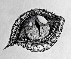 a drawing of an animal's eye is shown in black and white