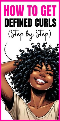 Learn how to define your curls and get more curl definition with natural hair using our step-by-step guide. Discover the secrets to making your curls more defined and achieving the perfect natural hair defined curls How To Natural Hair Styles Tutorials, Curl Afro, Natural Curls Black Women