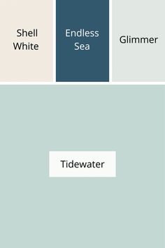 the color scheme for tidewater is shown in shades of blue, white and gray