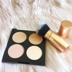 Natio Illuminating Mineral Powder Face Palette #contourpalette #rosegold #rosegoldbeauty Powder Face, Gold Eyeshadow, Face Palette