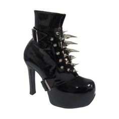 - Available in leather, patent leather, glitter fabric or vegan options in a variety of colours- Handmade to order in London- Ankle platform boots with detachable spats embellished with studs & spikes (the spats can be purchased separately, please contact us for details)- 5 inch heel- 1 1/2 inch platform- Genuine leather or faux leather lining- Rubber sole** If you do not see the size, height or materials you would like, please note we may be able to fulfil your requirements as a bespoke ord Ankle Platform Boots, Ponytail Girl, Studs And Spikes, Punk Shoes, Glitter Boots, Cute Piercings, Boots Platform, Boots High, Vegan Options