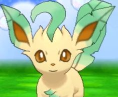 an animated image of a pikachu with leaves on its back