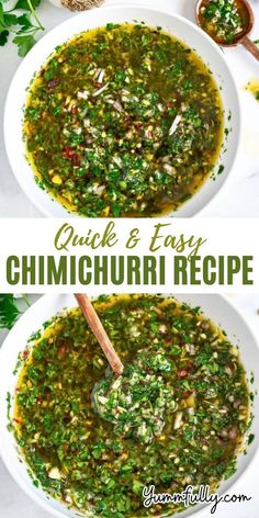 Elevate any dish with Easy Chimichurri Sauce! A zesty mix of fresh herbs, garlic, and vinegar perfect for meats or veggies. Easy Chimichurri Sauce, Garlic Vinegar, Cilantro Chimichurri, Chimichurri Sauce Recipe, Chimichurri Recipe, Grilled Meats, Condiment Recipes, Chimichurri Sauce, Veggie Dishes