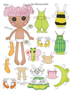 an image of paper dolls with clothes on them