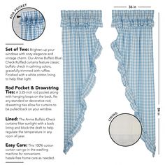 the instructions for how to sew an easy - fold curtain with ruffled edges