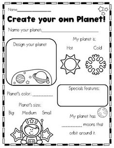 a printable worksheet for kids to learn how to make planets