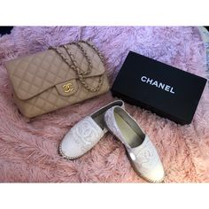 Gorgeous And Unique White Sequin Chanel Cc Logo Espadrilles Size 40, Fits Someone Who’s A 38.5 Nicely Lightly Used And Already Stretched Out So They’re Nice And Comfortable Comes With Original Box And Dust Bags * Chanel Jumbo Not Included* Chanel Jumbo, Chanel White, Cc Logo, Chanel Shoes, Espadrille Shoes, Chanel Classic, Espadrilles, Original Box, Sequin