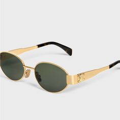 Like New!* Celine Triomphe Metal 01 Sunglasses In The Gold Metal Color. Bought Only A Few Months Ago, But Only Worn Twice. Original Price Is $550 (Plus Tax), And I’d Like $450 Or Best Offer. Again, They Have Only Been Worn Twice And Are Like New In “New” Condition! #Celine #Sunglasses #Gold #Designer This Purchase Comes With The Glasses, The Beautiful Leather Case It Comes In That Is Also Able To Used As A Small Over The Shoulder Style Clutch, & Small Cloth To Clean The Glasses. Celine Sunglasses Women, Celine Triumph Sunglasses, Celine Glasses, Sunglasses Celine, Celine Accessories, Celine Triomphe, Metal Glasses, Cute Sunglasses, Celine Sunglasses