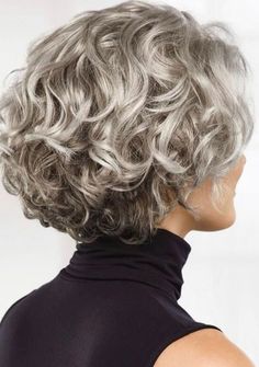 Curly Bobs, Short Permed Hair, Short Curly Hairstyles For Women, Short Wavy Haircuts, Grey Curly Hair, Hairstyles Homecoming, Curly Hair Photos, Silver Foxes, Wavy Haircuts