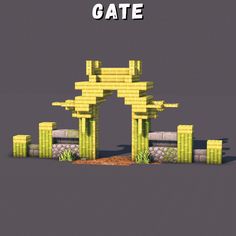 an image of a gate made out of lego blocks with the words gate on it