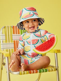 This one piece rash guard swimsuit gives your little one extra protection with UPF 40+ for sun protection A poly/spandex blend gives this just the right bit of stretch plus a zipper guard at the neck make for all day play. Inspired by our Mexico travels, the watermelon-inspired print will have them looking sweet and stylish. Matching family styles are available in our Sibling Shop. Playful Stretch Swimwear With Upf 50+, Stretch Swimwear For Summer Playtime, Summer Beachwear Rash Guard For Playwear, Playful Stretch Swimwear For Playtime, Stretch Beachwear Swimwear For Playtime, Fun Swimwear With Upf 50+ For Swimming, Fun Style Swimwear With Upf 50+ For Swimming, Upf 50+ Swimwear For Beach Season Playtime, Summer Rash Guard With Upf 50+ For Playwear