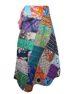 Womens Retro Wrap Skirt, Colorful Cotton Wrap Skirt, One size, Indulge in the luxurious charm of our handcrafted Women's Retro Wrap Skirt, expertly made with vibrant, artistic cotton and featuring an adjustable wrap closure for a personalized fit. This versatile skirt is a must-have for any occasion - whether it be jetsetting to exotic destinations or simply strolling around town. The one size design ensures effortless elegance and comfortable sophistication. Summer time bohemian chic clothing c Blue Patchwork Mini Skirt, Multicolor Flared Wrap Skirt For Summer, Blue Patchwork Relaxed Fit Skirt, Summer Multicolor Flared Wrap Skirt, Bohemian Multicolor Flared Wrap Skirt, Multicolor Long Lined Wrap Skirt, Blue Patchwork Maxi Skirt For Summer, Multicolor Tiered Wrap Skirt With Lining, Multicolor Tiered Lined Wrap Skirt