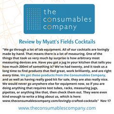 the consumables company review by matt's fields cocktails