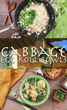 an image of cabbage and egg roll bowls