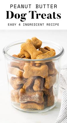 a glass bowl filled with peanut butter dog treats