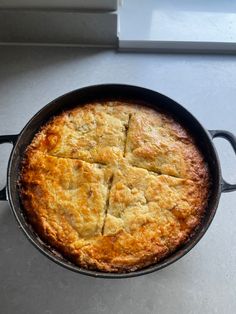 a pot pie sitting on top of a stove