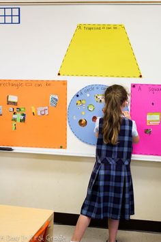 kindergarten students cut out shapes that they found in magazines and glued them to shape anchor charts Shape Anchor Chart, Kindergarten Geometry, Math Shapes, Letter Learning, Shapes Kindergarten, Shape Sort, Kindergarten Lesson Plans, Kindergarten Math Activities, Kindergarten Lessons