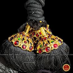 "Design by Classical Dance Jewelry® ❥ Ball Jada Kuchulu/Kunjalam/Kupullu for traditional and trendy hair styles for the hair which is used for Bharatnatyam, Kuchipudi, Kathak Dance performances for Hair Decoration in Dance, Weddings and Events  ❥ A beautiful Tassel Jada Kuchulu/Kunjalam/Kupullu suited for all occasions ❥ Suitable for Classical Dances, ethnic wear and saris ❥ Light Weight and easy to use with black thread in the ends to tie. ❥ The size (length) of Ball Jada Kuchulu/Kunjalam/Kupul Multicolor Traditional Wear With Latkans For Puja, Festival Chandbali Dori Work Jhumkas, Chandbali Jhumkas With Dori Work For Festivals, Multicolor Bollywood Traditional Wear With Tassels, Bollywood Style Multicolor Traditional Wear With Tassels, Multicolor Traditional Wear With Tassels, Jhumkas With Latkans For Puja, Traditional Cutdana Jhumkas For Puja, Traditional Jhumkas With Cutdana For Puja