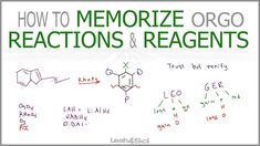 a whiteboard with the words how to memoize orgo reactions and reagents