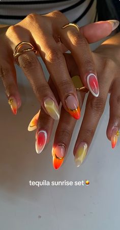 Sunset Nails, Nagellack Trends, Beach Nails, Yellow Nails