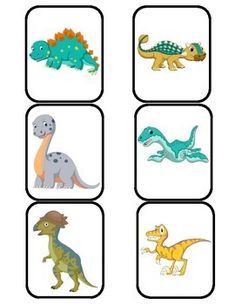 four different types of dinosaurs are shown in this printable activity sheet for kids to practice counting