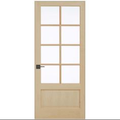 EVELIN(TM) DIY Designer Door Kits make it easy to buy and install beautiful, designer-curated interior doors yourself. The EVELIN(TM) 8-Lite Maple French Door is elegant and timeless, letting natural light flow into a space. When you want separation between rooms while maintaining an open-concept feeling, this natural beauty is ideal. JELD-WEN 30-in x 80-in Solid Core 1-panel Clear Glass Right Hand Textured Unfinished Maple Wood Flat Jamb Single Prehung Interior Door in Brown Interior Door Hardware, Prehung Interior Doors, Storm Door, Solid Core, Door Kits, French Doors Interior, French Door, Interior Door, Interior Doors