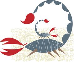 an illustration of a crab on top of a fish