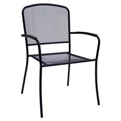 Squared Back Black Metal Mesh Patio Arm Chair Restaurant Layout Design, Restaurant Terrace, Metal Outdoor Chairs, Restaurant Layout, Commercial Outdoor Furniture, Restaurant Patio, Restaurant Seating, Black Patio, Outdoor Restaurant