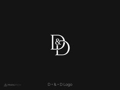 black and white monogramed logo with the letter d