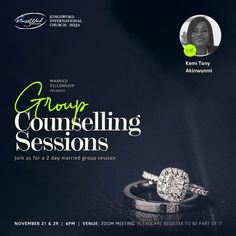 a flyer for an event with two engagement rings on top of each other and the words glamps consulting session written below