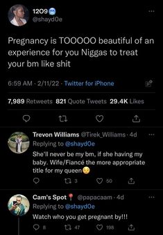 two tweets are on the same page, one is saying they're pregnant