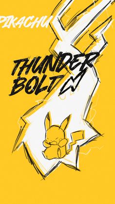 a yellow poster with the words thank bolt on it