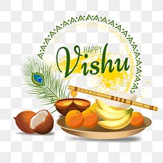 happy dishu with fruits and nuts on the plate, illustration, background png and psd