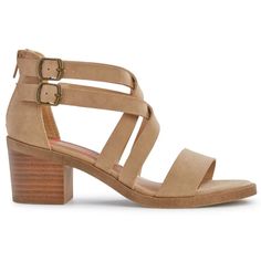 Two Overlapping Straps With Laser-Cut Details And A Block Heel Make A Statement Sandal That Plays Off Patterned Casual Dresses And Ankle-Length Jeans. Manmade Upper Smooth Fabric Lining Crisscross Top Strap With Diamond Laser Cutouts Single-Band Forefoot Open Toe Zipper Closure On Back Dual Adjustable Straps Cushioned Insole Manmade Traction Outsole 2½ In. Heel Imported Casual Strappy Heels With Buckle Closure, Ankle Strap Sandals With Stacked Heel For Day Out, Adjustable Low Heel Casual Heels, Casual Strappy Heels With Stacked Heel, Adjustable Casual Low Heel Heels, Casual Adjustable Low Heel Shoes, Beige Adjustable Sandals With Stacked Heel, Adjustable Beige Sandals With Stacked Heel, Crisscross Top