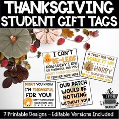 thanksgiving student gift tags with the words i can't teach you