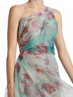 This elegant gown by Rene Ruiz Collection flaunts a fit-and-flare silhouette in a whimsical printed organza fabrication..One-shoulder neckline.Sleeveless.Back invisible zip closure.100% polyester.Lining: 100% polyester.Dry clean.Imported.SIZE & FIT.About 64' from shoulder to hem.Model measurements: 5'10' tall.Model is wearing a US size 4.This elegant gown by Rene Ruiz Collection flaunts a fit-and-flare silhouette in a whimsical printed organza fabrication.One-shoulder necklineSleevelessBack invisible zip closure100% polyesterLining: 100% polyesterDry cleanImportedSIZE & FITAbout 64' from shoulder to hemModel measurements: 5'10' tallModel is wearing a US size 4 Floor-length Floral Print Organza Dress, Elegant Tulle Dress With Floral Print, Elegant Floral Print Tulle Dress, Formal Organza Gown For Summer, Organza Gown For Garden Party, Elegant Floral Print Organza Gown, Floral Print Organza Wedding Dress, One-shoulder Organza Gala Dress, One-shoulder Organza Dress For Gala