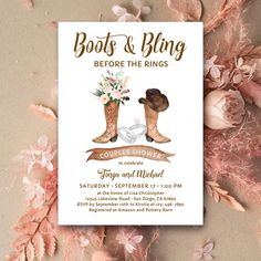 boots and rings flyer with flowers on it