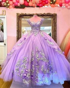 Item Details ： Product Number : fg2188 Fabric: Tulle Sleeves: Sleeveless Back Style: Lace Up Size: US 2- 16. Check our Size Chart to get your correct size. Built with bra: Yes Purple Floor-length Quinceanera Dress, Lavender Dress For Quinceanera, Ball Gown Prom Dresses