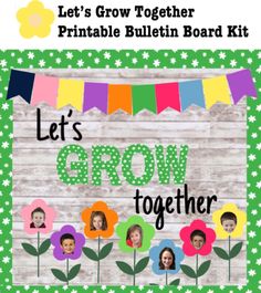 the let's grow board kit with flowers and bunting