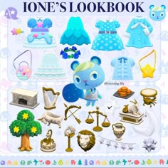 an image of a baby's blue and white book cover with lots of items