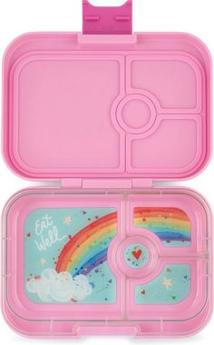 Yumbox Panino 4-vakken Power roze / Rainbow | bol.com Yumbox Panino, Red Tricycle, Lunch Box With Compartments, Big Appetite, Pack Lunch, Pink Rainbow, Food Trays, Bento Box Lunch, Bento Lunch